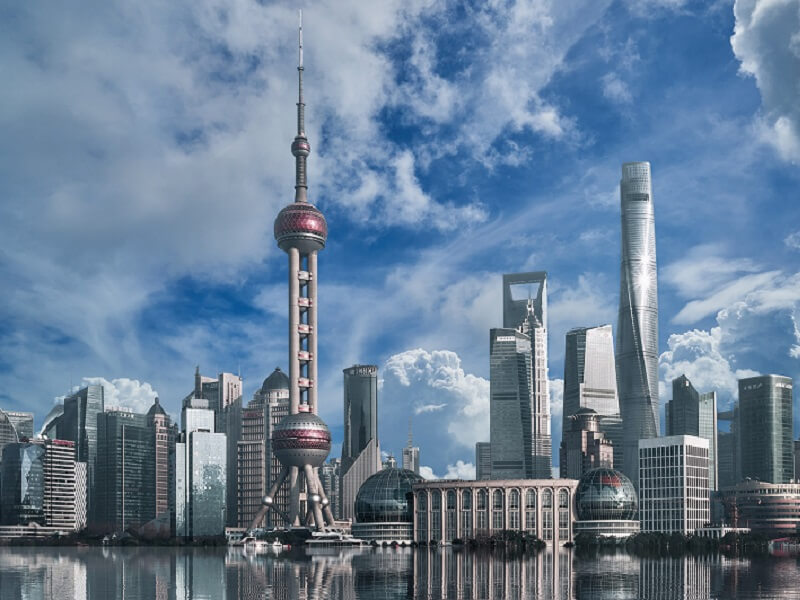 Bild zeigt die Skyline von Shanghai